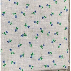 Blue & Green Floral Cotton Fabric 18x22" Sewing Quilting Craft Projects